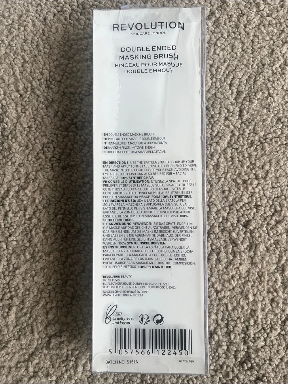 Revolution Double-Ended Masking Brush - Rose Gold & White Bristles